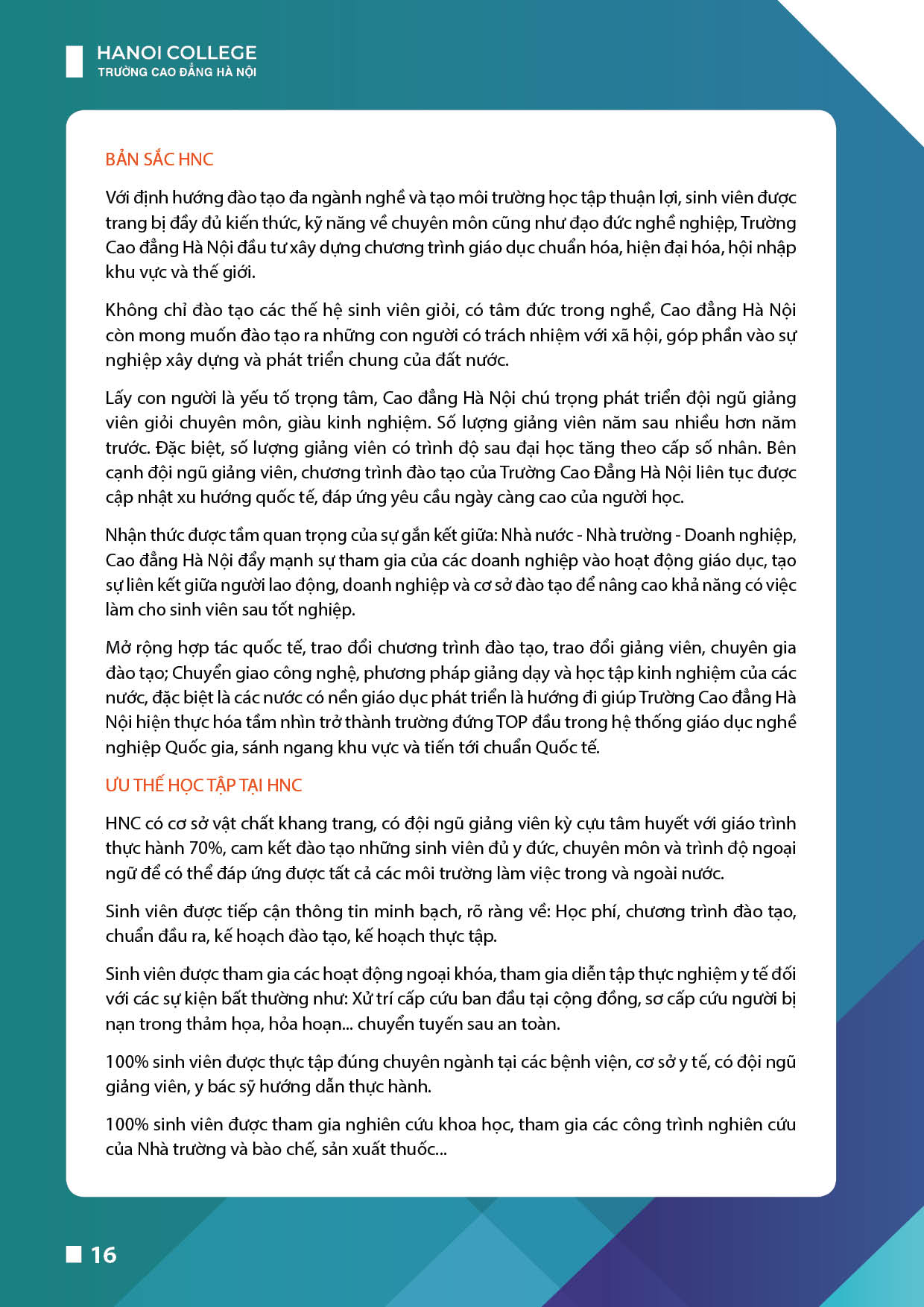 TRƯỜNG CAO ĐẲNG HÀ NỘI