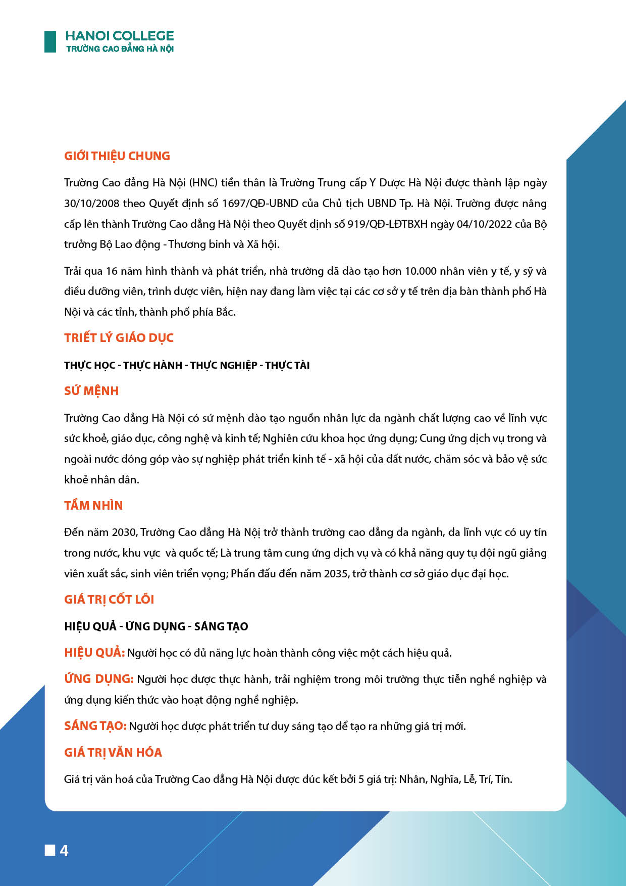 TRƯỜNG CAO ĐẲNG HÀ NỘI