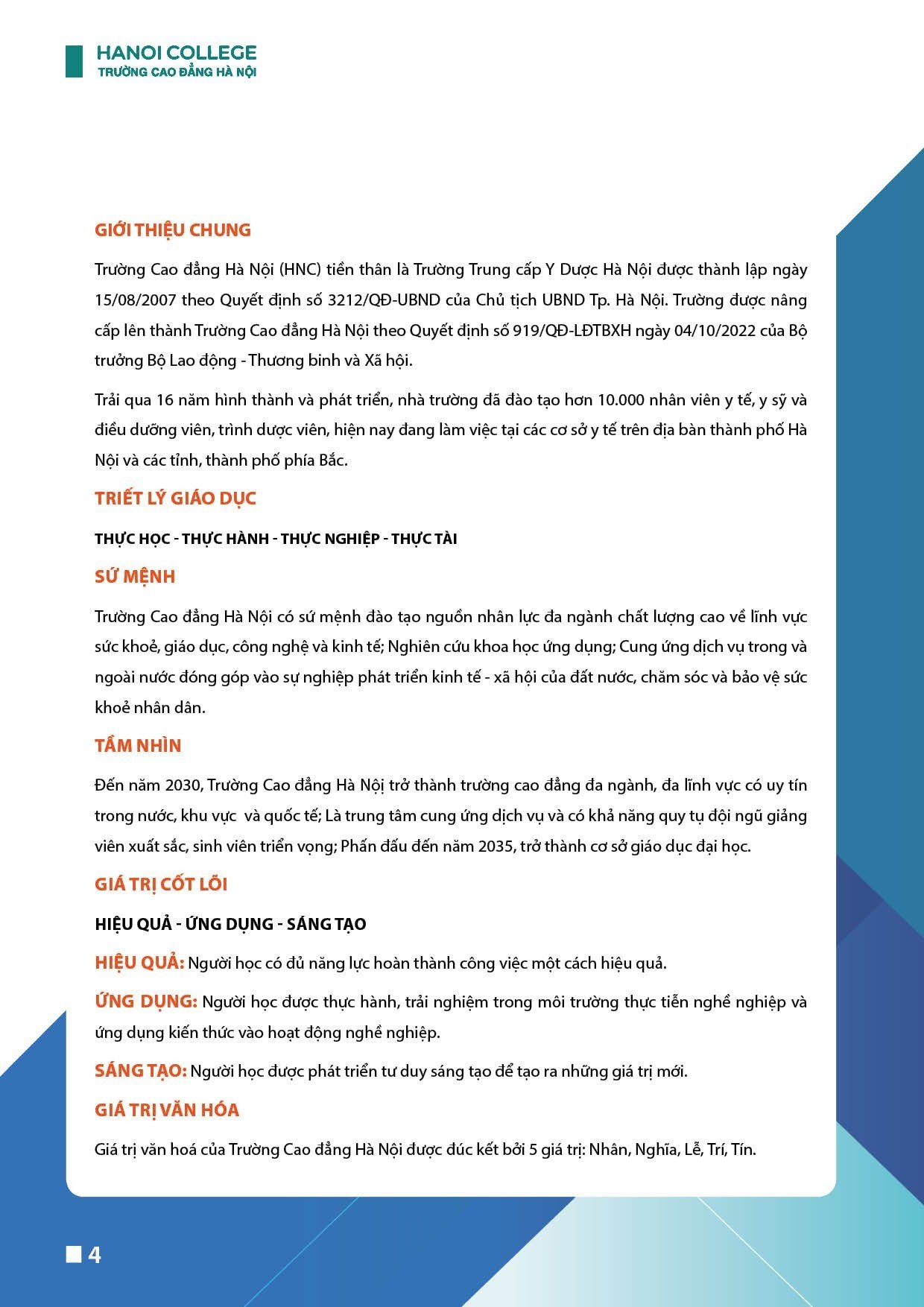 TRƯỜNG CAO ĐẲNG HÀ NỘI